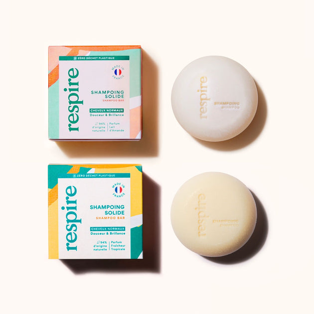2 Shampoings Solides Fraîcheur Tropicale & Lait d'Amande
