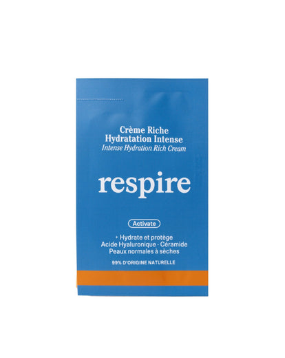 Crème Riche Hydratation Intense - Echantillon 2mL - Respire
