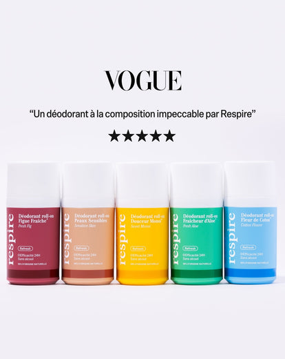 Kit Découverte Déodorant roll - on Fleur de coton - Respire