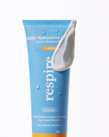 Fluide SPF30 - Acide Hyaluronique - Vitamine E – Matin & Soir - Respire